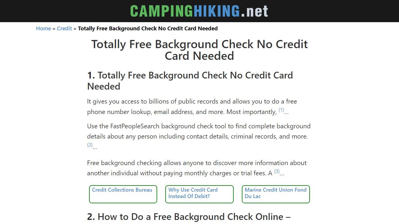 Totally Free Background Check No Credit Card Needed